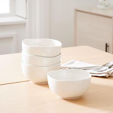 Organic Porcelain Cereal Bowls- white