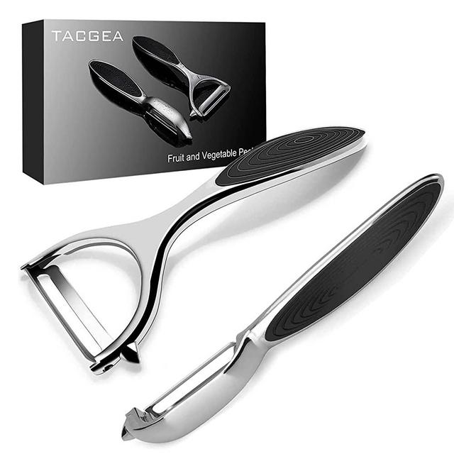 TACGEA Vegetable Peeler for Kitchen, Potato Peelers for Fruit Straight Blade, Durable Non-Slip Handle, Set of 2