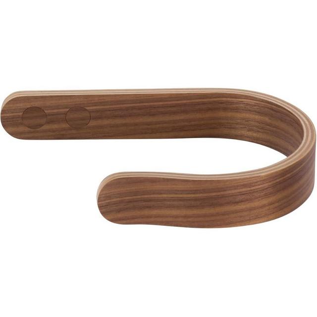 2 x Waveply Wood Curtain Holdbacks Plywood Drapery U Shaped Hook Tiebacks for Wall (Walnut)