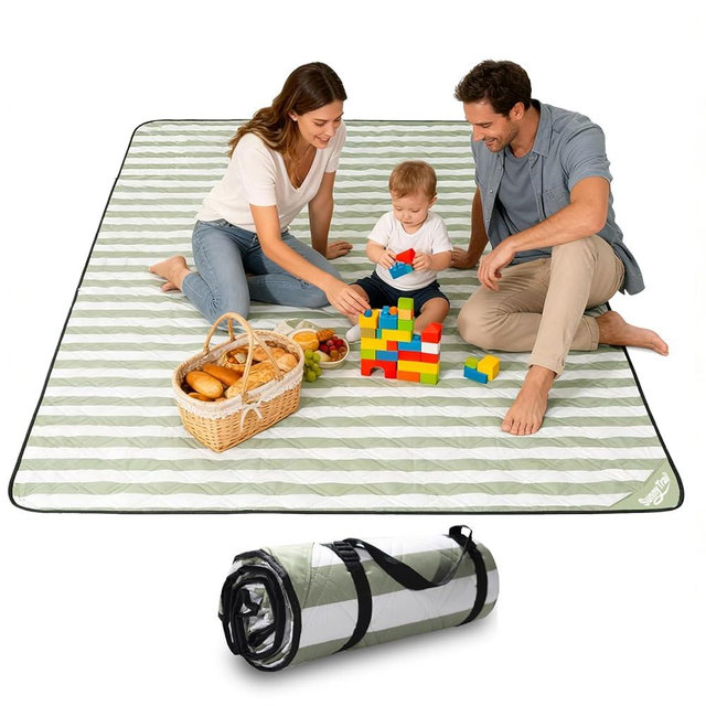 SunnyTrail Extra Large Picnic Blanket 80"x80" – Waterproof Sandproof Outdoor Blanket for Beach, Park, Grass, Lawn, Camping, Wedding Registry, Foldable & Portable Mat for Family Picnics and Travel