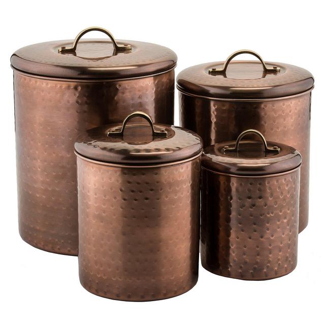 Old Dutch Canister (Set of 4), 4 quart/2 quart/1½ quart/1 quart, Antique Copper