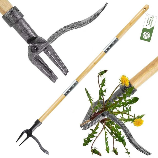 RexWeed Weed Puller Tool, Stand Up Heavy Duty Root Removal Tool with 4-Claw Head & Long Handle, Garden Hand Weeding Tool - Easily Remove Weeds Without Bending, Pulling,or Kneeling