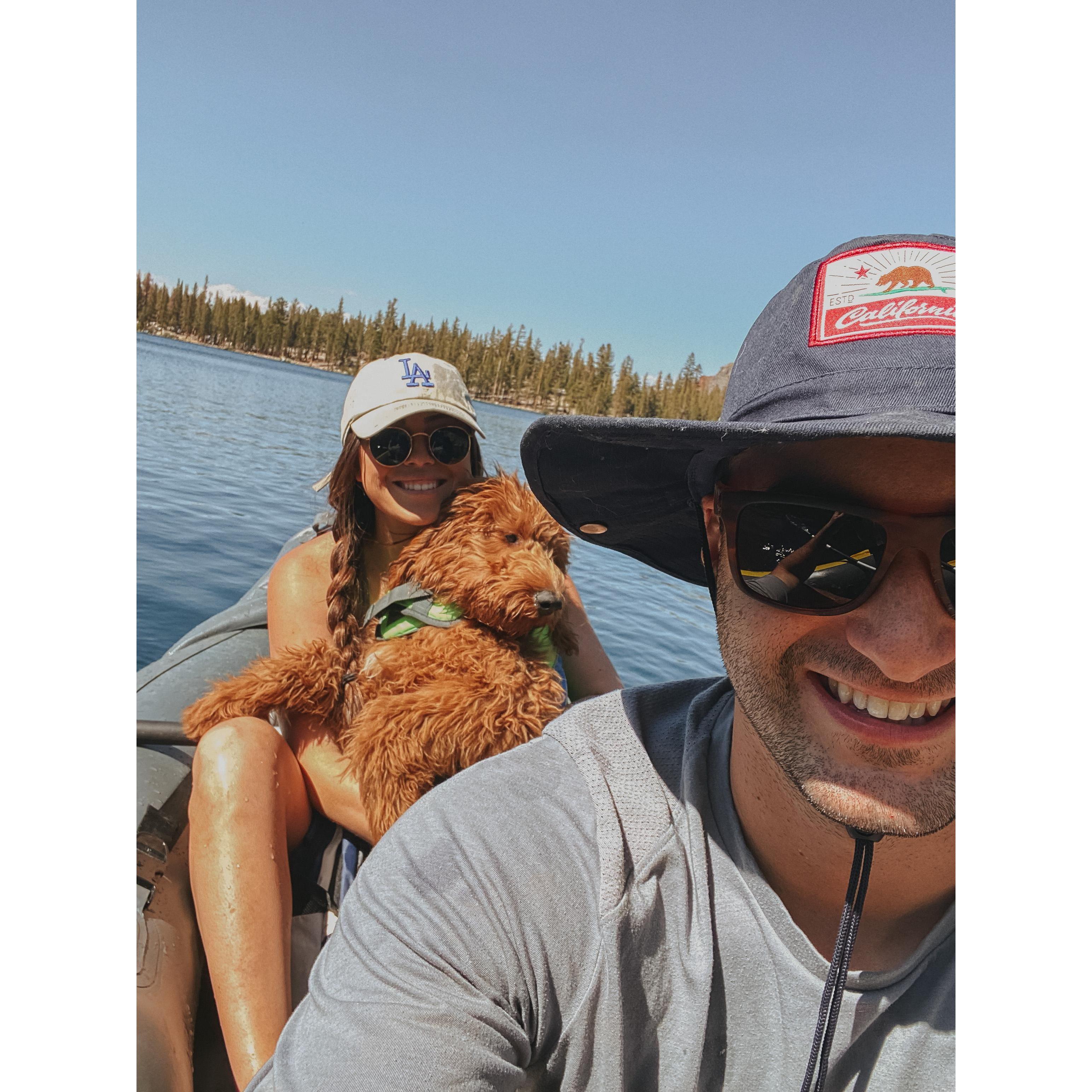 Kayaking in Mammoth with our baby boy<3