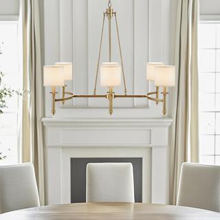 Elegenza 6-light Chandelier with Fabric Drum Shades