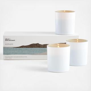 Salty Air and White Sand Beach Scented Votive Candle, Set of 3