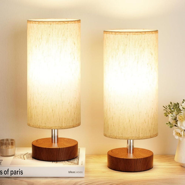 PartageiZ Small Table Lamp for Bedroom Set of 2 - Bedside Lamps for Night Stands, Minimalist Nightstand Light Lamp, Desk Lamps for Reading Room, Kids Room, Living Room, Office, Dorm