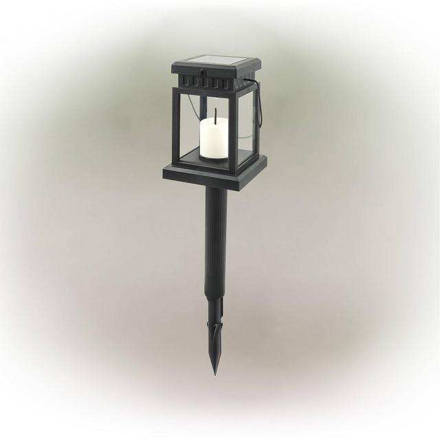 Set of 6 Outdoor Solar Powered Hanging/Stake Lanterns Black - Alpine Corporation