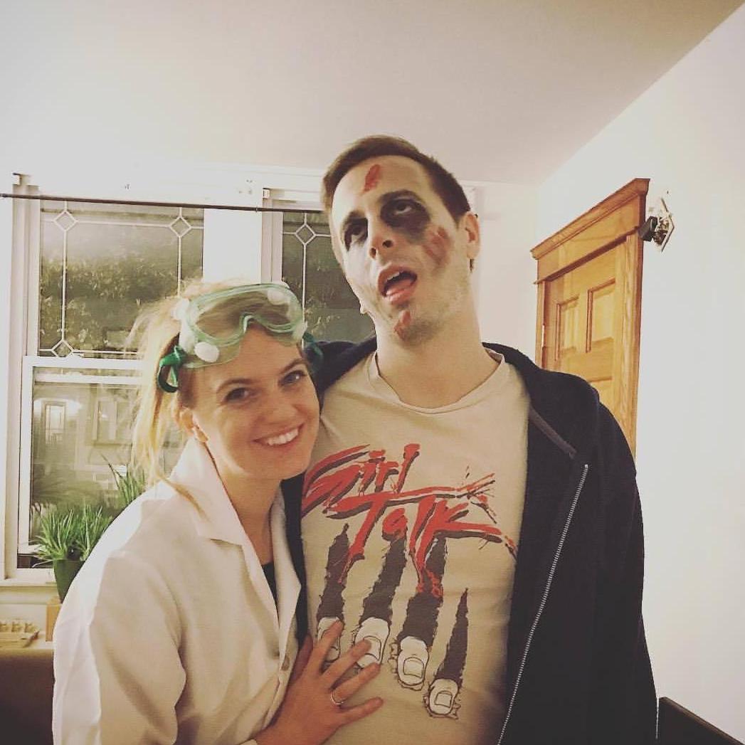 First Halloween Bonus Costume: Mad Scientist and Her Creation