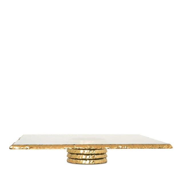 Annieglass Edgey 24K Gold & Glass Square Pedestal