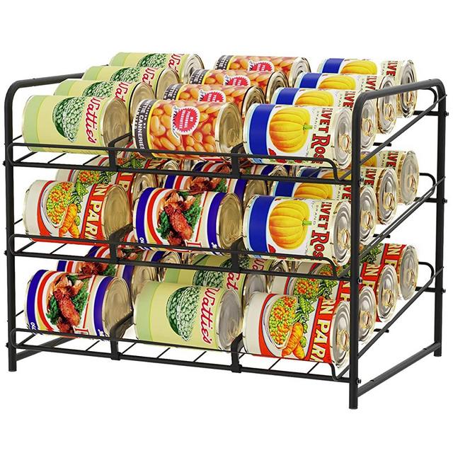 Utopia Kitchen Storage Can Rack Organizer Stackable Can Organizer Holds Upto 36 Cans for Kitchen Cabinet or Pantry (Chrome)