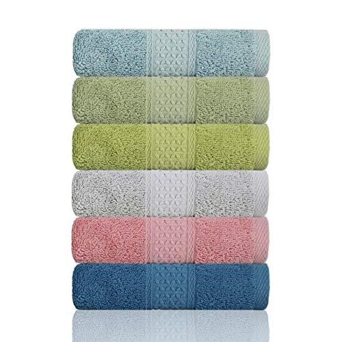 Cleanbear Hand Towels for Bathroom Cotton Hand Towel Set of 6 Ultra Soft  and Hig