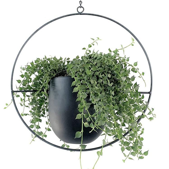 Abetree Metal Hanging Planters for Indoor Plants Modern Boho Flower Pots Mid Century Minimalist Wall and Ceiling Hanging Planter Holder Home Décor