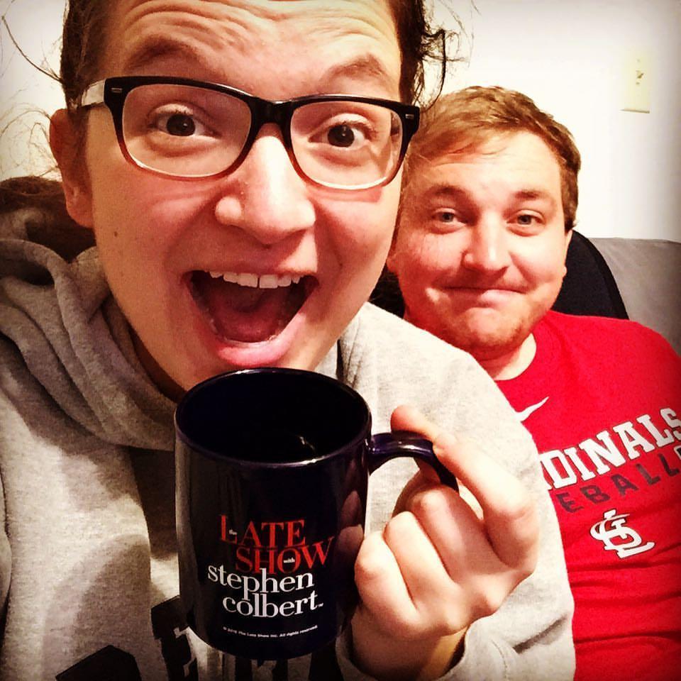 Ryan brought back a Late Show mug for Cleo.