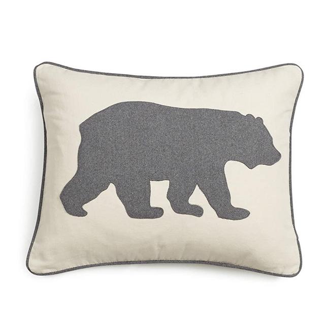 Eddie Bauer Bear Twill Decorative Pillow, Gray