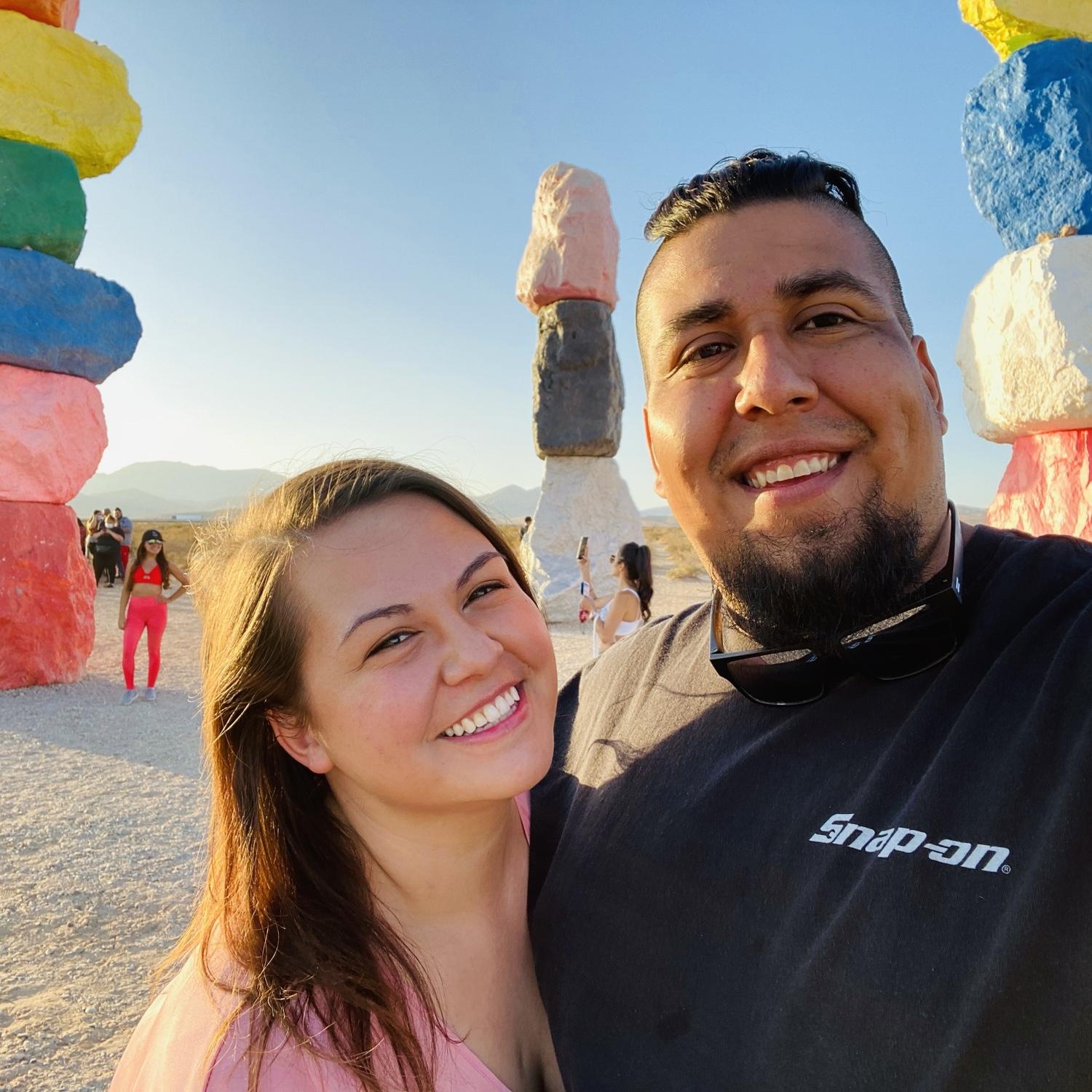 One of our very first dates out to the Magic Mountains in the desert.