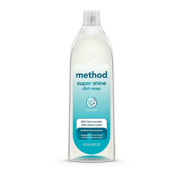 Method Super Shine Liquid Dish Soap, Powered by Enzymes, Dewy Daze Scented, 16 fl oz