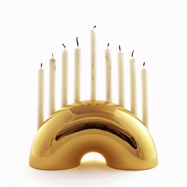 Nosh Menorah - Brass