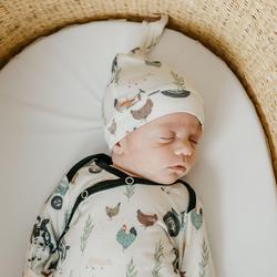 Copper Pearl Baby Top Knot Hat