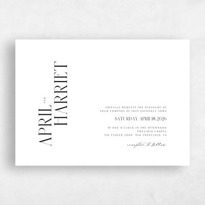 White Elegant Wedding Invitation - Andes Landscape