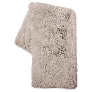 Gray Long Faux Fur Throw