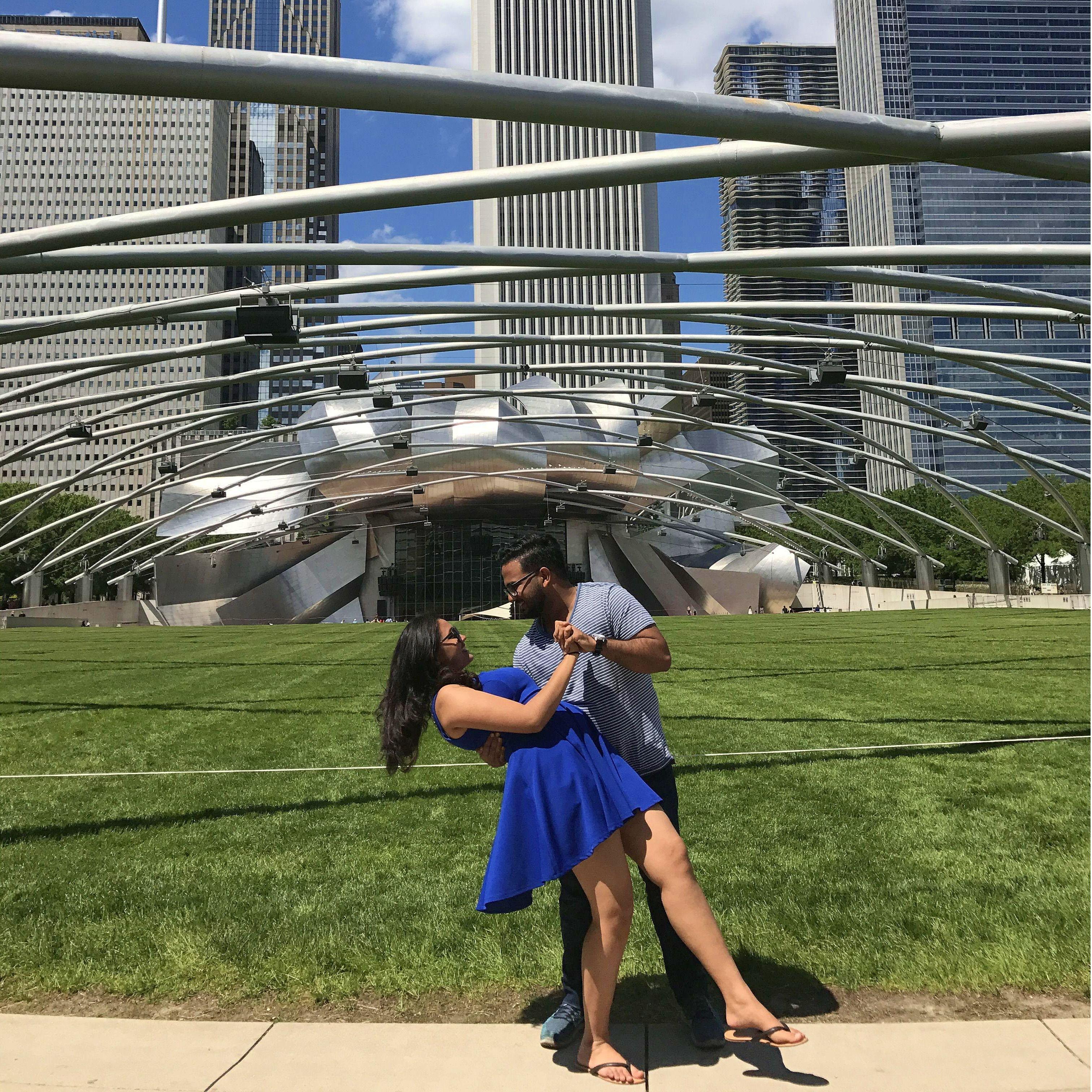 Our first go at the dipping pose!