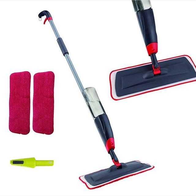 VENETIO Premium Spray Mop Floors Cleaning with 2 Reusable Microfiber Pad 360 Degree Rotation Joint for Home Kitchen Hardwood Laminate Wood Ceramic Tiles Floor Cleaning (700ml)