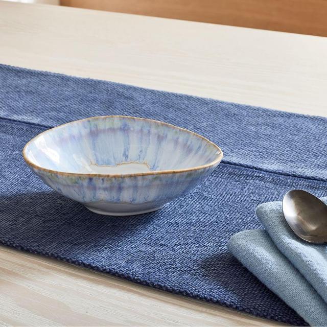 Brisa Dinnerware Oval Low Bowl Risa Blue