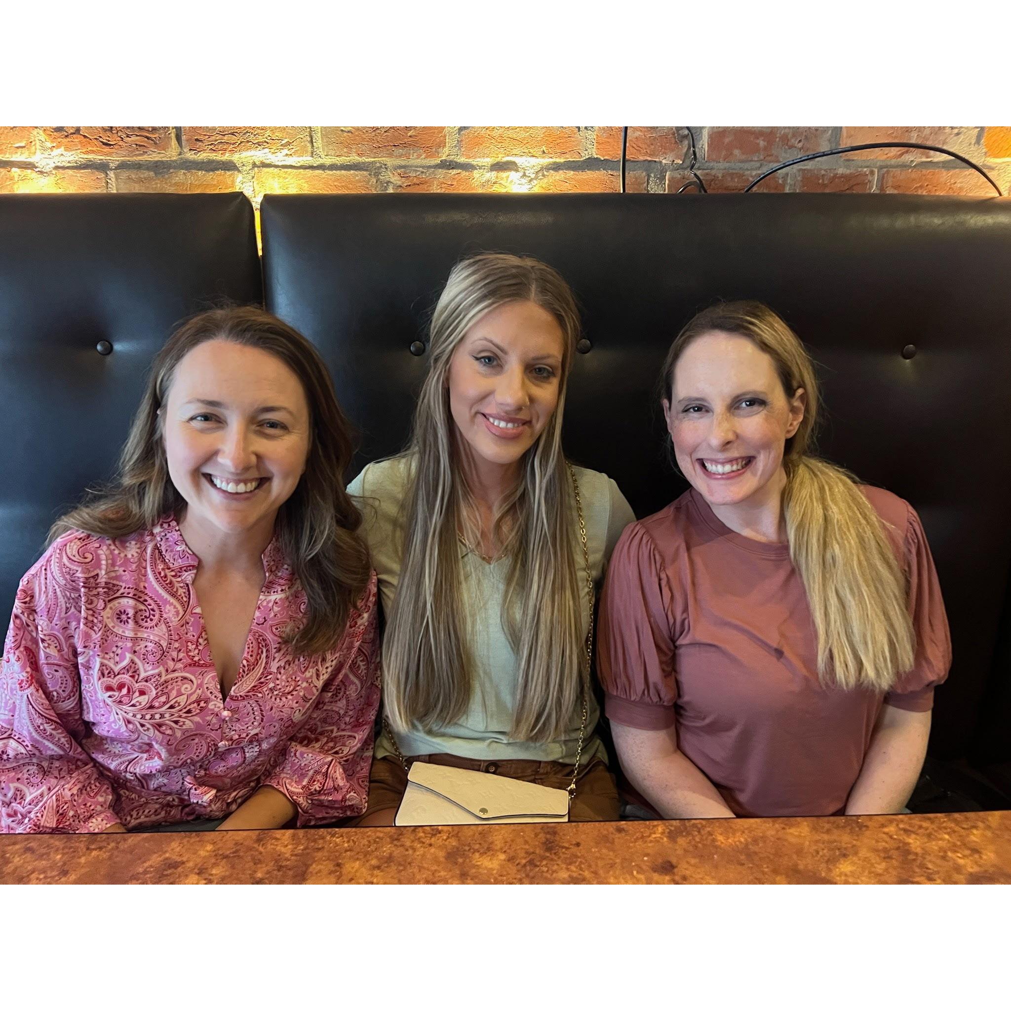 Best friends grabbing a well needed lunch after wedding dress shopping