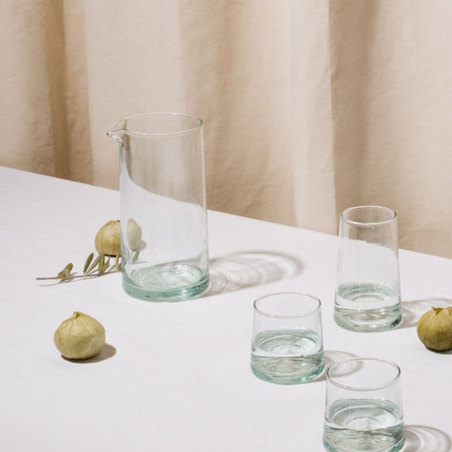 Moroccan Recycled Glass Pitcher