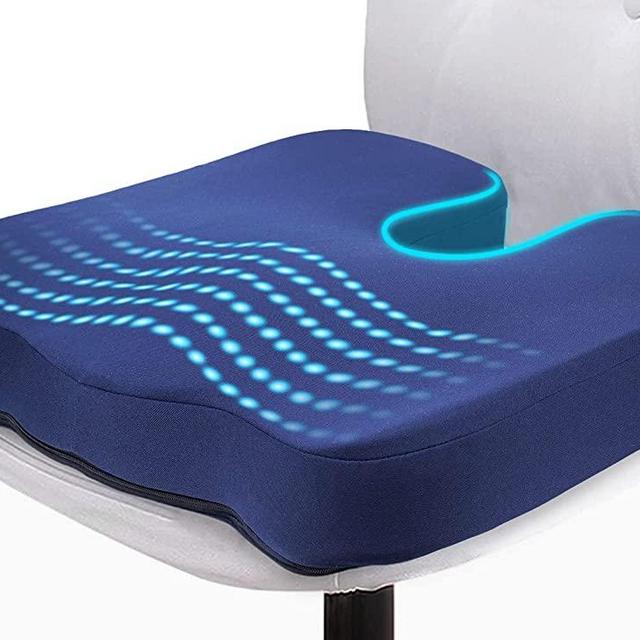 Gel Seat Cushion for Long Sitting, Seat Cushion for Office Chair, Gel Butt Pillow Cushion, Memory Foam Chair Cushion for Desk Chair, Firm Coccyx Cushion for Back Tailbone Relief
