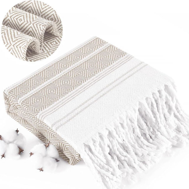 Boho Beige Throw Blanket Bedroom Living Room Accessories Sofa Couch Chair Essential Bohmian Aztec African Southwest Neutral White Fall ntique Vintage French Country Primitive Cottage Nursery Decor