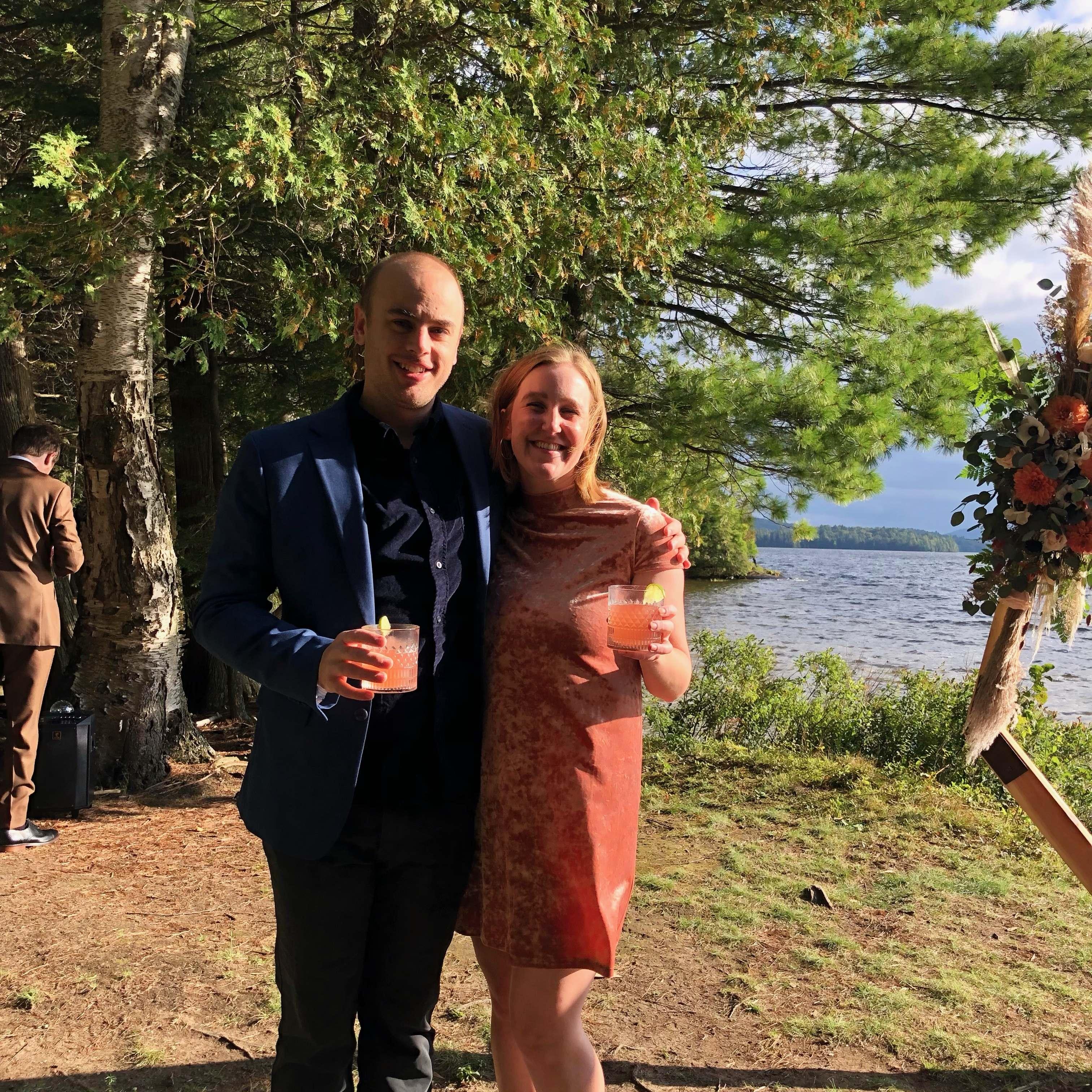 In Upper Saranac Lake at Ty and Julie's Wedding last September