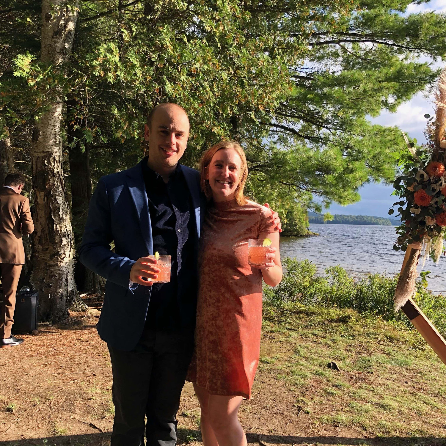 In Upper Saranac Lake at Ty and Julie's Wedding last September