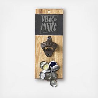 My State Slate & Acacia Wall Mount Bottle Opener