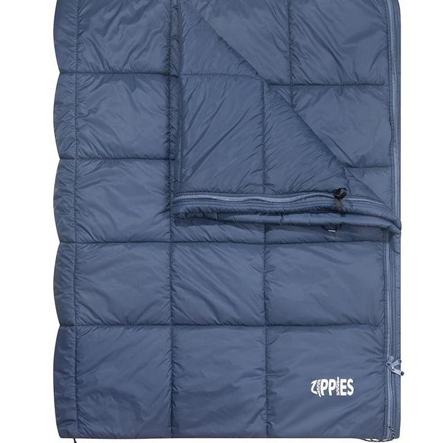 ZIPPIES 3M Thinsulate Insulation Puffy Camping Blanket for Cold Weather, Warm & Packable Camping Quilt with Zipper, Waterproof Outdoor Blanket for Hammock, Travel, Stadium, Navy