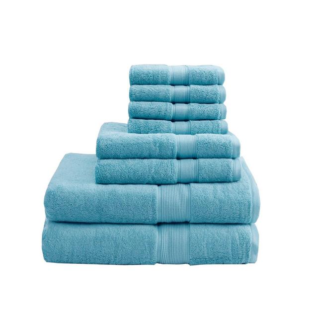 Madison Park Signature 800GSM 100% Cotton 8-Piece Towel Set in Aqua