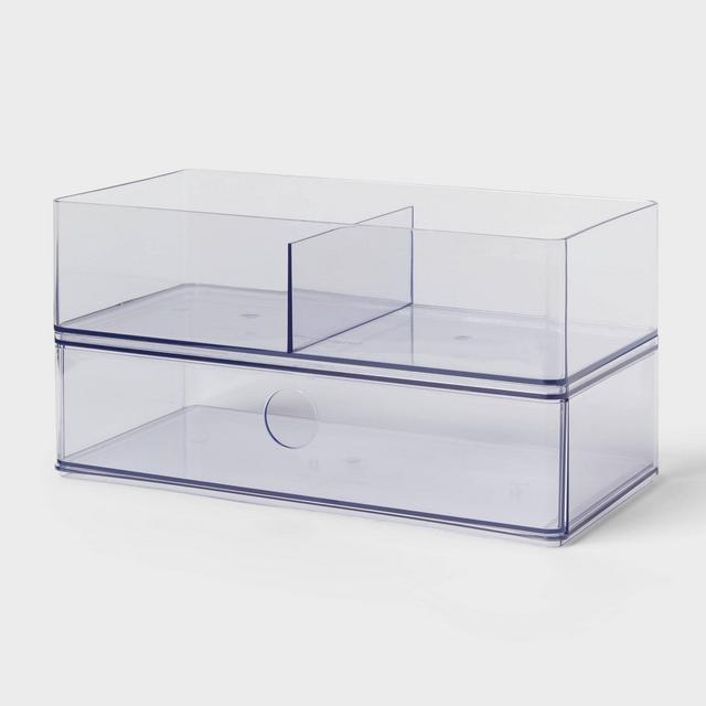 Clear Divided Bin with Drawer - Brightroom™