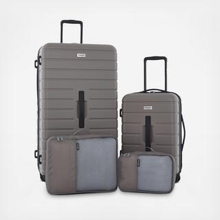 Wrangler Road Warrior 4-Piece Hardside Trunk Luggage Set