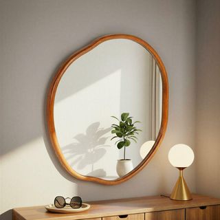 Helsinki Organic Wall Mirror with Wood Frame