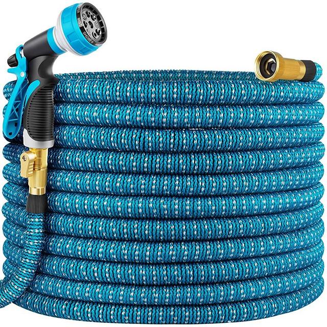 Yuharq 100ft Garden Hose Water Hose, Expandable Hose with Nozzle, Leakproof Lightweight Expanding Yard Hose with Solid Brass Fittings, Extra Strength 3750D Durable Gardening Flexible Hose Pipe