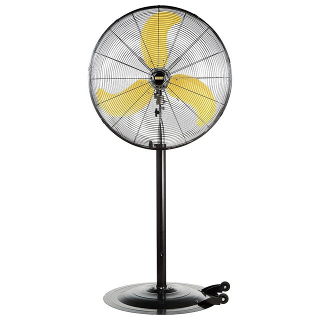HiCFM 8300 CFM 30 inch Heavy Duty High Velocity Pedestal Oscillating Fan with Powerful 1/3 HP Motor, Ball Bearing, 9 Feet Cord & Turbo Yellow Blade - UL Listed