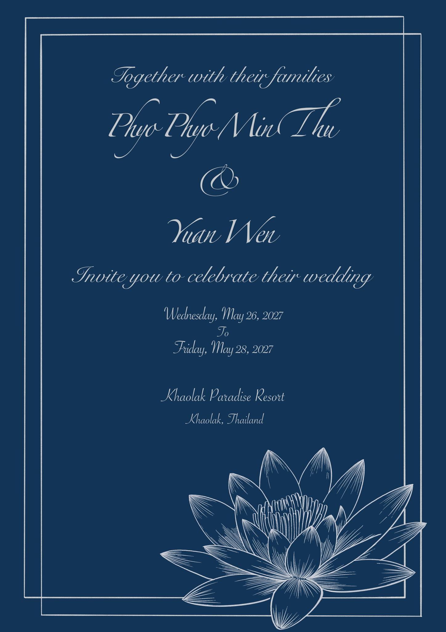 The Wedding Website of Will Wen and Phyo Phyo Min Thu