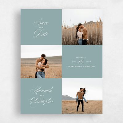 Blue Sage Wedding Save the Date - Jade Multiphoto