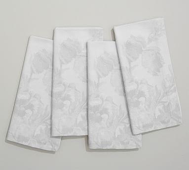 Monique Lhuillier Rose Bouquet Jacquard Napkins, Set of 4