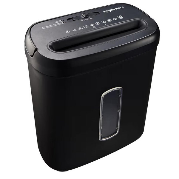 Amazon Basics 8-Sheet Cross Cut Paper Shredder and Credit Card Shredder - Black