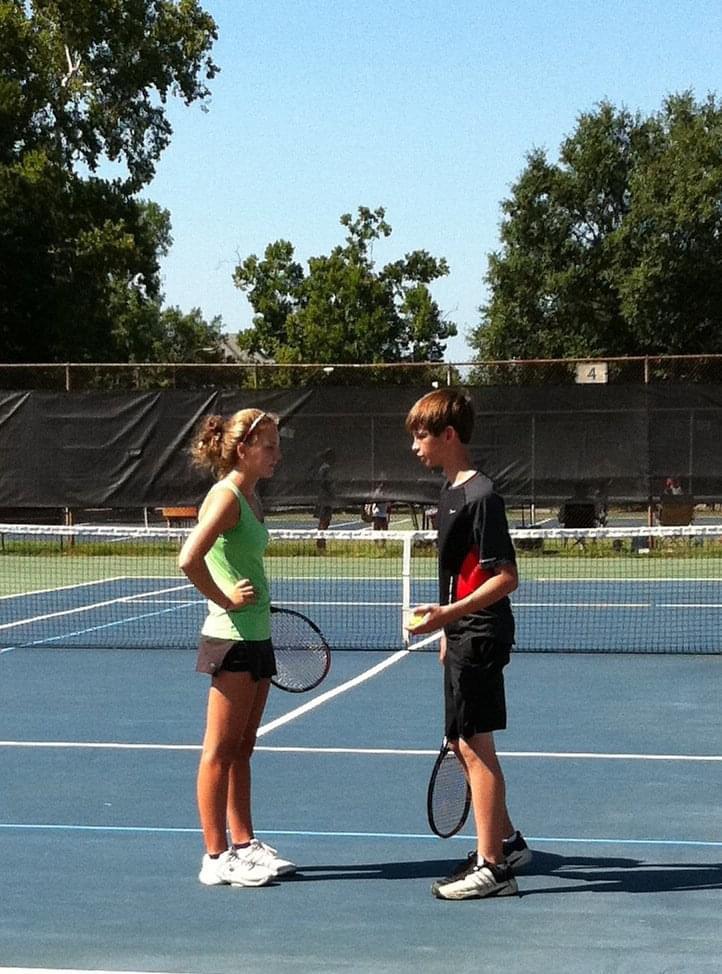 Playing mixed doubles together (how we met!) - Fall 2010