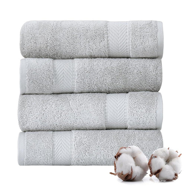 TEXTILOM Turkish Hand Towels for Bathroom – Hotel and Spa Quality & Soft & Absorbent & Quick Dry Bathroom Hand Towels – 100% Cotton Turkish Hand Towel Set of 4 (16 x 28 inches) - Light Grey