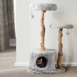 Alba Modern Wooden Cat Tree with Condo