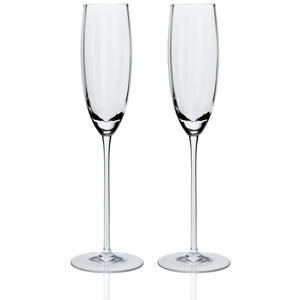 Quinn Clear Champagne Flute Glasses Set/2