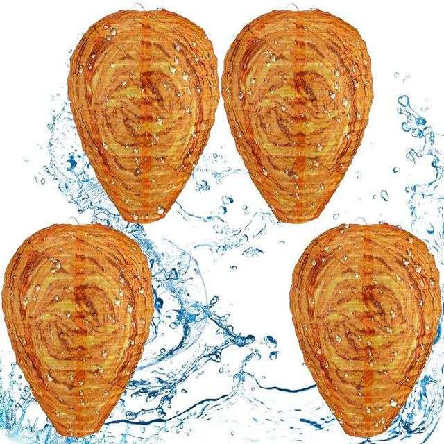 Honoson Wasp Nest Decoy Hanging Fake Wasp Nest Waterproof Material Hornet Nest Decoy for Wasps Hornets Yellow Jackets Home Garden Yard Outdoors(Orange, 4 Pieces)